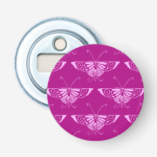 Stylised Deco butterfly  - magenta and pink Bottle Opener