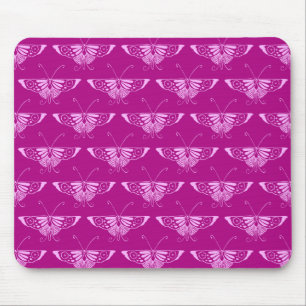 Stylised Deco butterfly  - magenta and pink Mouse Mat