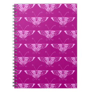 Stylised Deco butterfly - magenta and pink Notebook