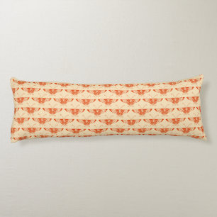 Stylised Deco butterfly - mandarin orange Body Cushion