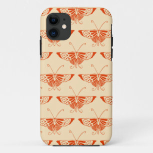 Stylised Deco butterfly - mandarin orange iPhone 11 Case