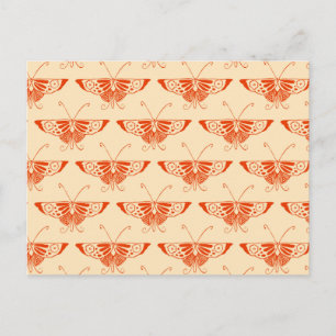 Stylised Deco butterfly - mandarin orange Postcard