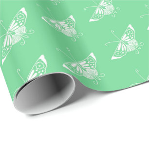 Stylised Deco butterfly  - mint green Wrapping Paper