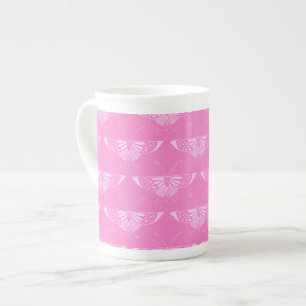 Stylised Deco butterfly - orchid pink Bone China Mug