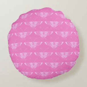 Stylised Deco butterfly - orchid pink Round Cushion