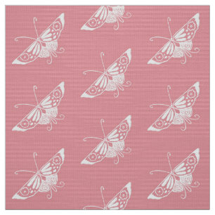 Stylised Deco Butterfly, Shell Pink Fabric