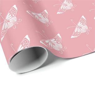 Stylised Deco butterfly - shell pink Wrapping Paper