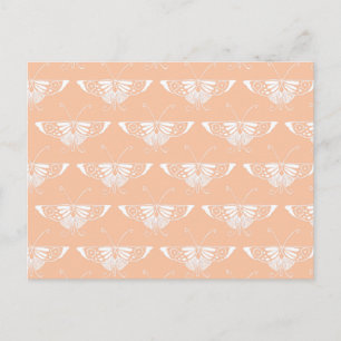Stylised Deco butterfly - soft peach Postcard