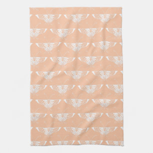 Stylised Deco butterfly  - soft peach Tea Towel