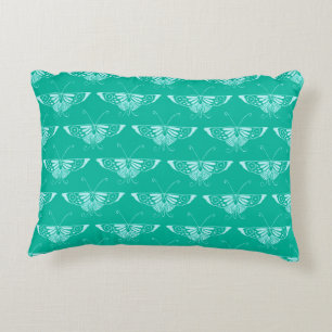 Stylised Deco butterfly  - turquoise and aqua Decorative Cushion