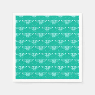 Stylised Deco butterfly - turquoise and aqua Napkin