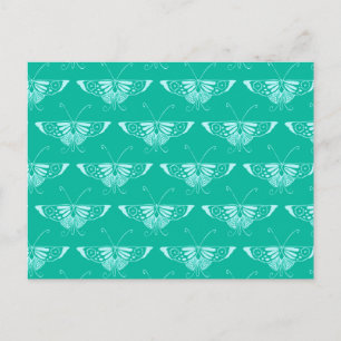 Stylised Deco butterfly  - turquoise and aqua Postcard
