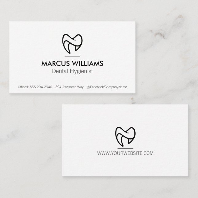 Stylised Dental Logo Business Card (Front/Back)