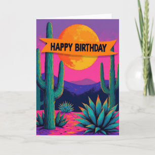 Stylised Desert Birthday Wish Card