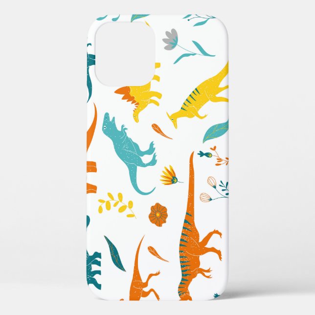 Stylised dinosaurs, floral elements, cute. Case-Mate iPhone case (Back)