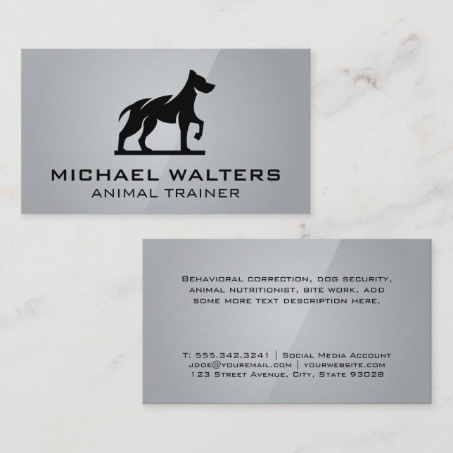 Stylised Dog Logo Business Card (Front/Back)