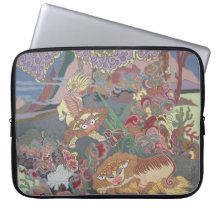 Stylised Dogs Playing in Garden