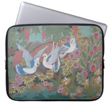 Stylised Doves in Garden Laptop Sleeve