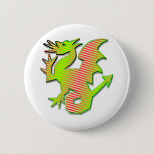 Stylised Dragon 6 Cm Round Badge