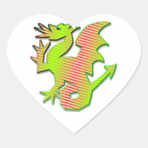 Stylised Dragon Heart Sticker