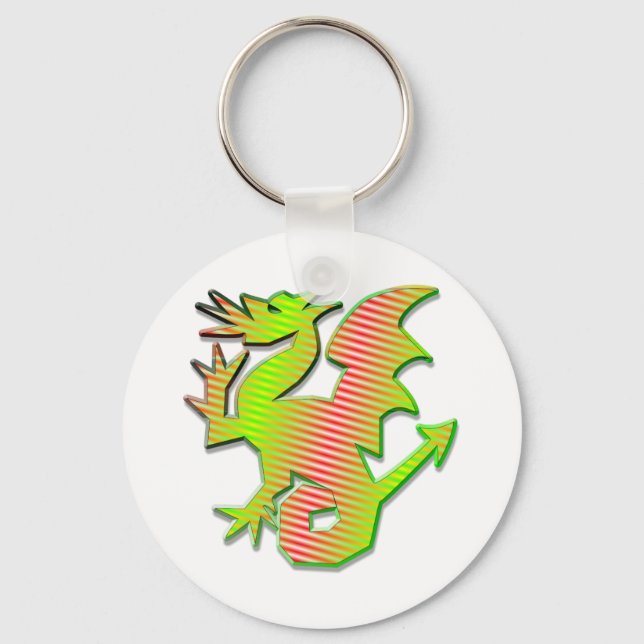 Stylised Dragon Key Ring (Front)