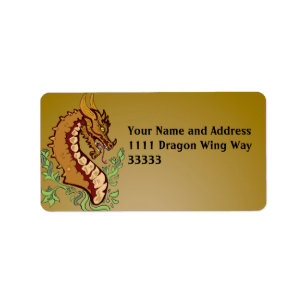 Stylised Dragon Label