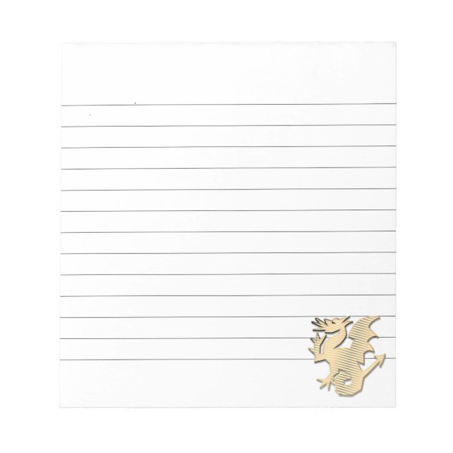Stylised Dragon Lined Notepad (Front)