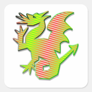 Stylised Dragon Square Sticker