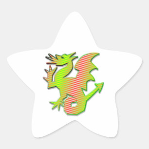 Stylised Dragon Star Sticker