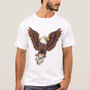 Stylised Eagle Landing - Graphic Illustration T-Shirt