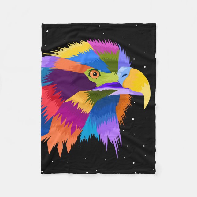 Stylised Eagle Pop Fleece Blanket (Front)