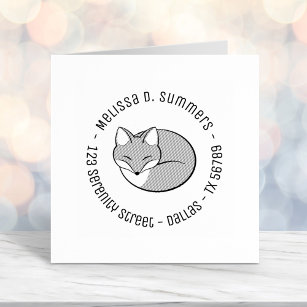 Fox Drawing Rubber Stamps Self Inking Stamps Zazzle UK