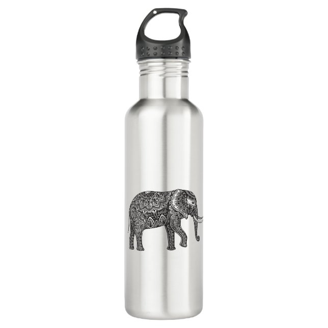 Stylised Fantasy Elephant Doodle 710 Ml Water Bottle (Front)