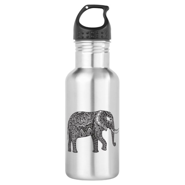 Stylised Fantasy Elephant Doodle 710 Ml Water Bottle (Front)