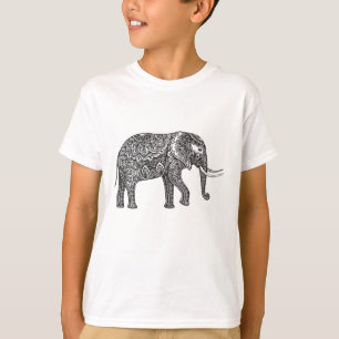 Stylised Fantasy Elephant Doodle T-Shirt