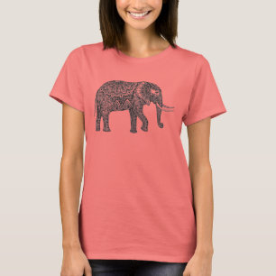Stylised Fantasy Elephant Doodle T-Shirt