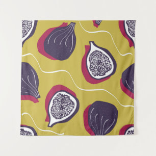 Stylised Figs Vintage Vegetable Print Tapestry