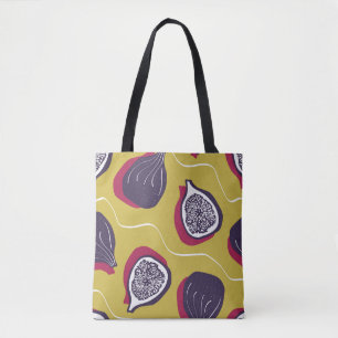 Stylised Figs Vintage Vegetable Print Tote Bag