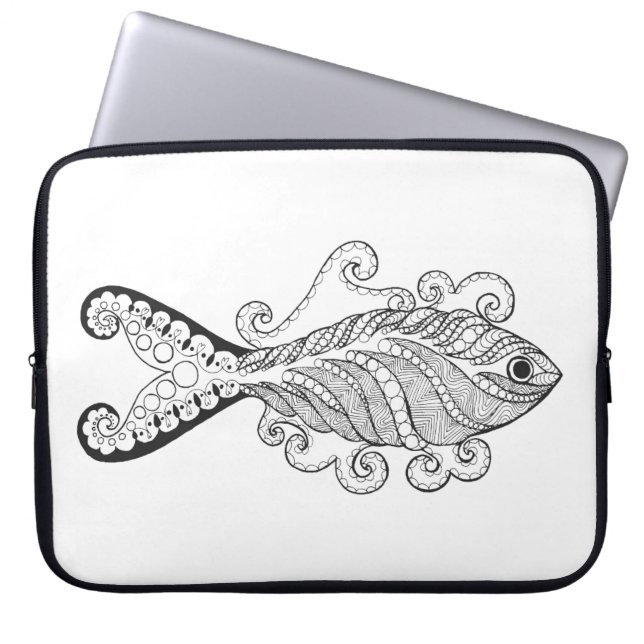 Stylised Fish Laptop Sleeve (Front)
