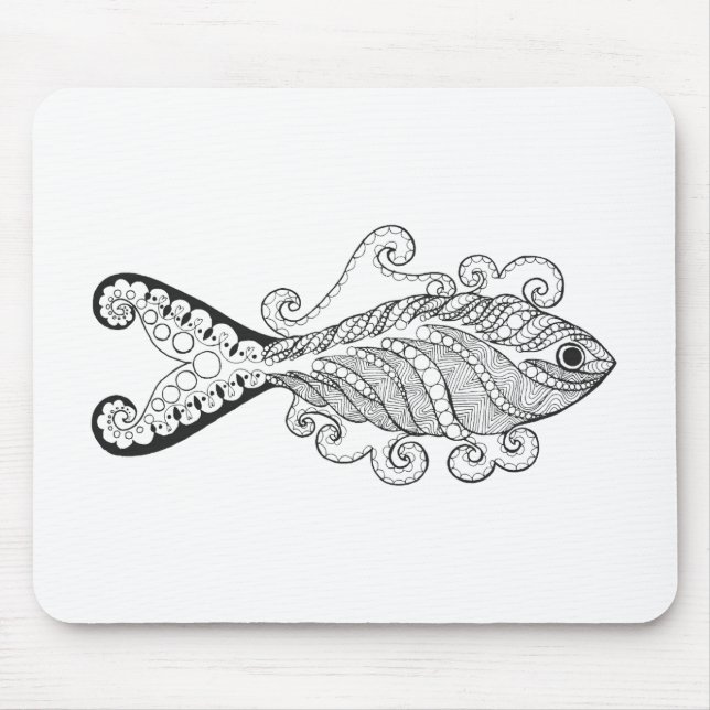 Stylised Fish Mouse Mat (Front)