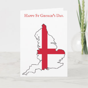 Stylised Flag Of England St George Cross Card