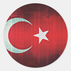 Stylised Flag of Turkey Classic Round Sticker