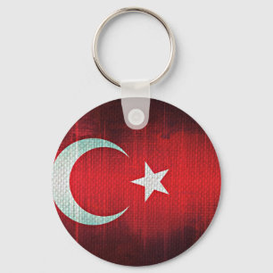 Stylised Flag of Turkey Key Ring