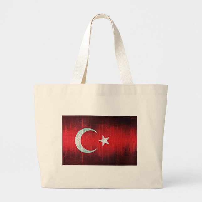 Stylised Flag of Turkey Large Tote Bag (Front)