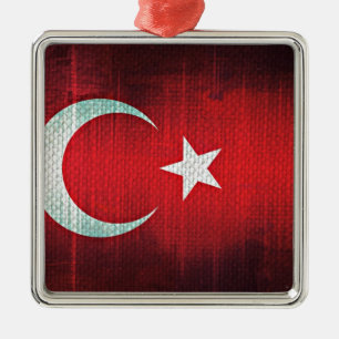 Stylised Flag of Turkey Metal Tree Decoration