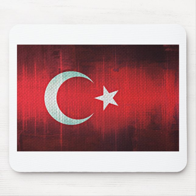 Stylised Flag of Turkey Mouse Mat (Front)