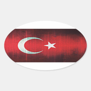 Stylised Flag of Turkey Oval Sticker