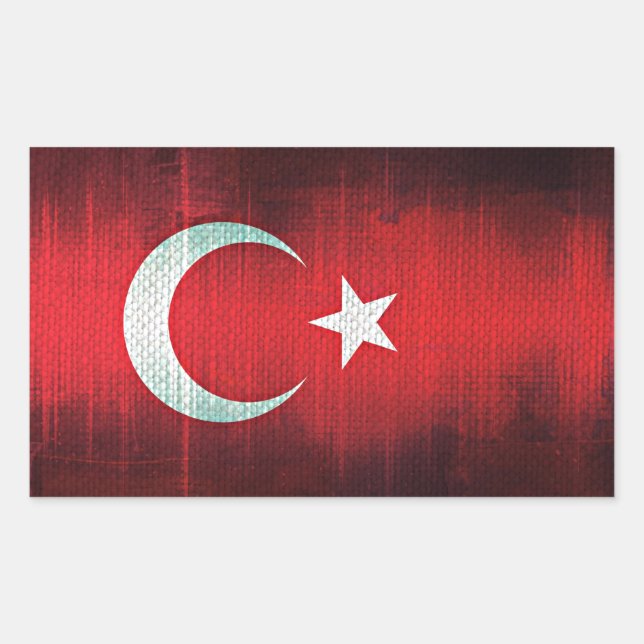 Stylised Flag of Turkey Rectangular Sticker (Front)