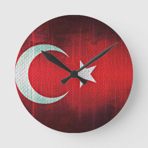 Stylised Flag of Turkey Round Clock