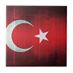 Stylised Flag of Turkey Tile